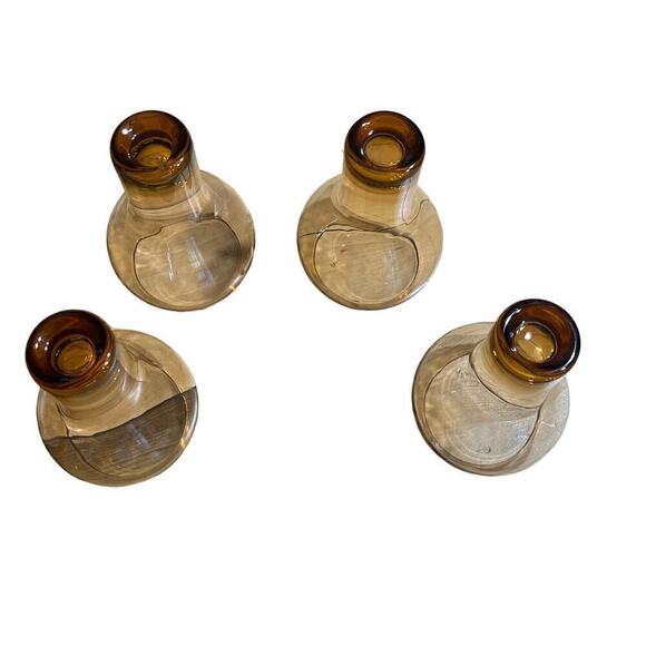 Set of 4 Vintage? Mid century Modern drinking classes. Ombre Amber. Beer/Wine - Picture 3 of 5